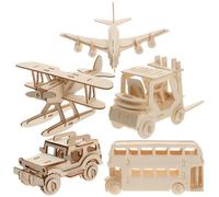 Générique Kit de Puzzle 3D en Bois 5 Pièces pour Garçons et Filles, Améliore la Concentration et Favorise Le Développement Mental, pour Interaction Parent-Enfant