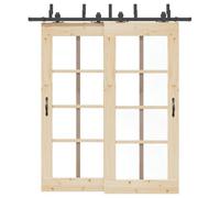 Générique Kit de quincaillerie de Porte coulissante 200 cm Acier Noir,Quincaillerie pour Portes,17.36KG-3295730