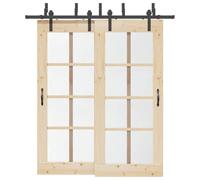 Générique Kit de quincaillerie de Porte coulissante 200 cm Acier Noir,Quincaillerie pour Portes,17.46KG-3295722