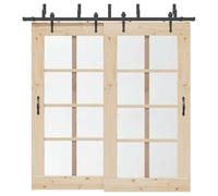 Générique Kit de quincaillerie de Porte coulissante 213,5 cm Acier Noir,Quincaillerie pour Portes,18.18KG-3295726