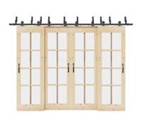 Générique Kit de quincaillerie de Porte coulissante 305 cm Acier Noir,Quincaillerie pour Portes,28.76KG-3295747