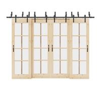 Générique Kit de quincaillerie de Porte coulissante 305 cm Acier Noir,Quincaillerie pour Portes,32.4KG-3295739