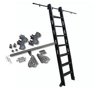 Générique Kit de quincaillerie pour échelle coulissante de bibliothèque, Rail d'échelle rétractable, Rails en Tube Rond en Acier, Plus Silencieux, Plus résistant et Plus Durable (kit de Rail