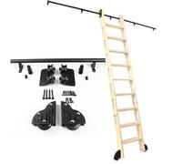 Générique Kit de quincaillerie pour échelle de bibliothèque coulissante, kit de Rail d'échelle Mobile pour échelle de bibliothèque coulissante pour Bureau à Domicile (3,3 pieds/100 cm)