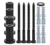 Générique Kit de Quincaillerie pour Porte de Grange Coulissante Entretoises Réglables en Acier au Carbone 4 Pièces Pièces de Rechange Robustes pour Rails Muraux