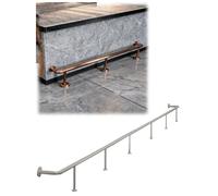 Générique Kit de Repose-Pieds en Acier Inoxydable brossé - Protection de comptoir de Bar for Usage Commercial/pub/Maison/extérieur | Installation Facile(Original,200cm/6.6ft)