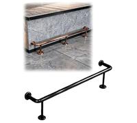 Générique Kit de Repose-Pieds en Acier Inoxydable brossé - Protection de comptoir de Bar for Usage Commercial/pub/Maison/extérieur | Installation Facile(Black,110cm/3.6ft)