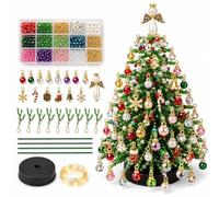 Générique Kit de sapin de Noël en perles pour adultes, décoration de table | Assortiment complet de composants, assemblage 3D superposé, accents à facettes et détails dorés, activité pratique relaxante