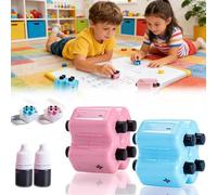 Générique Kit de tampons mathématiques 4 en 1 - Addition, soustraction, Multiplication et Exercices à Trous avec Encre Rechargeable - Outil pédagogique réutilisable pour l'apprentissage (2Pcs)