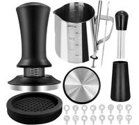 Générique Kit de tasseur à main espresso 22 pièces avec outil WDT pichet mousse lait stylo art latte stirrer café tapis - barista professionnel pour la fabrication d et l du