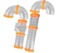 Générique Kit de Tube pour Hamster DIY Plastique Robuste Tunnel Externe pour Cage Animaux Petits de Labyrinthe pour Cochon et Hamster Accessoire pour Cage de Rongeurs Blanc et Orange