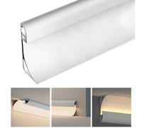 Générique Kit d'éclairage indirect à Del pour moulures de couronnement - Profilé en Aluminium de 2,13 m avec diffuseur pour la décoration intérieure, plinthes et corniches, Disponible en Longueurs de