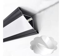 Générique Kit d'éclairage linéaire en Aluminium pour Plafond et Mur, avec moulure LED sur Rail de 15,5 m, diffuseur Blanc Laiteux et Fixation en Surface (Noir).