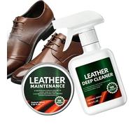 Générique Kit d'Entretien du Cuir | Avec Éponge et Chiffon Nourrissant en Profondeur,Nettoyant Et Revitalisant Pour Bottes En Cuir | Usage : Maison Atelier Bottes Canapés Sièges Auto Sacs Vêtements