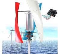 Générique Kit d'éolienne 12 000 W - Conception Verticale à 5 pales, 12 V/24 V/48 V/110 V/220 V, Aimant Permanent triphasé CA, contrôleur Inclus, idéal pour Les systèmes Hybrides éoliens-solaires