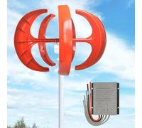 Générique Kit d'éolienne Verticale 13 000 W - 5 pales, triphasé, Aimant Permanent, 12 V/24 V/48 V/72 V/110 V/220 V, contrôleur Inclus - Idéal pour Les énergies renouvelables Hors réseau