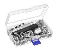 Générique Kit D'installation D'œillets 103 Pcs, Œillets Métalliques 12 Mm pour Bâche, Outil de Perforation Manuel Précis, Ensemble Complet pour Réparation Rideaux et Toile Robuste, Usage
