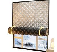 Générique Kit D'isolation Thermique pour Fenêtres d'hiver,Film Isolant+Rideau Thermique,Isolation Thermique Et Phonique,pour Fenêtres Et De Balcon,Installation Facile sans Perçage,Gris,W120XH110cm