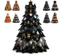 Générique Kit DIY d'arbre d'halloween en Tissu matelassé, Projet de Couture en 3D, matériel de Couture et Instructions pour Une décoration saisonnière Faite Main (A#)