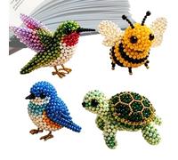 Générique Kit DIY De Fabrication D'Animaux En Perles,Adorable et avec Instructions 3D - Kit Art En Perles Fait Main | Pour Famille Amis Débutants Professionnels, Étagère, Table De Chevet, Vitrine