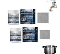 Générique Kit éliminateur de Rayures en Acier Inoxydable, Pâte de Polissage de Nettoyage Profond, Pâte éliminatrice de Rayures Polyvalente en Acier Inoxydable, Réparation Efficace pour évier (2pcs)