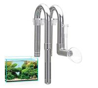 Générique Kit Entrée Sortie Aquarium - Éliminateur Film Gras avec Écumoire | Conduits Non-Verre Entrée Sortie pour Tubes 16mm | Raccords Filtre Ajustables pour Eau Douce Salée, 24cm