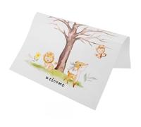 Générique Kit Gender Reveal avec Arbre à Empreintes Digitales Décoratif pour Shower Poster Créatif avec Encriers Bleu Autocollants pour Messages Invités Fêtes Prénatales et Révélations