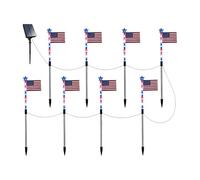 Générique Kit Lampes Solaires Pour Drapeau | Décoration Patriotique Crépuscule À L'Aube - Lampes Solaires Drapeau 8 Effets,pour Propriétaires Paysagistes Jardin Cour Terrasse Patio