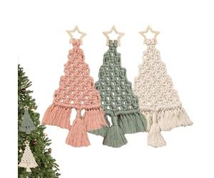 Générique Kit Macrame Arbre de Noël | Décorations de Noël Tressées en - Décoration Tissée Main pour Débutants Hommes Ados Chambre Salon Salle de Séjour Chambre