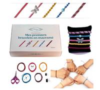 Générique Kit Macramé DIY - Créez 5 Bracelets en Micro-Macramé avec Tutoriel Vidéo - Dès 8 Ans - Kit Complet avec Accessoires - Fait Main - Élegance en Fil