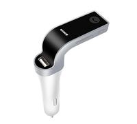 Générique Kit Mains Libres Bĺuetooth - Transmetteur FM 10x8cm | G7 Autoradio Lecteur MP3 pour -Cigare, Adaptateur Audio sans Fil avec Chargeur USB, Composants électroniques ABS, 1 pièce Noir