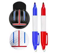 Générique Kit Marquage Balles Golf Anti-Décoloration - Kit Marqueurs Premium 2 Tampons | Gabarit Réutilisable & Stylos Encre Huile Alignement Putting & Identification