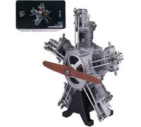 Générique Kit modèle réduit de Moteur Radial à 5 cylindres fonctionnant avec Un Assemblage métallique mécanique, Simulation de Moteur d'avion à l'échelle 1:6, modèle électrique Physique pour Adultes