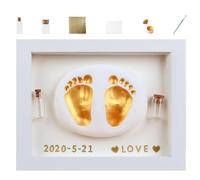 Générique Kit moulage bébé Peinture Sécuritaire Faite Main Souvenir Bébé | Kit empreintes mains et pieds Flacon recueil cheveux naissance pour maman, papa, , décoration chambre enfant, première