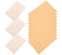 Générique Kit Papeterie Ensemble de Papier à Lettres Vierge 3 Enveloppes en Papier Kraft Texturé et 10 Feuilles Jaunes Format Standard pour Bureau et Correspondance Élégante Usage