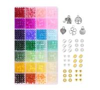 Générique Kit Para Hacer Pulse ras De Ab - De 28 Colores Hecho A Mano - Kit De Abalorios De Vidrio Para Joyería Infan til,Adoles centes Y Niñas, Educación En El Hogar, Proyectos Artísticos, Collar De