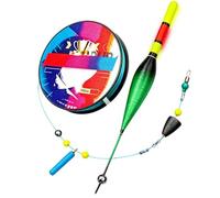 Générique Kit Pêche Automatique Flotteur 18cm Ligne De Pêche Automatique Nylon Ensemble Prêt À l'emploi avec Flotteur Couleur Changeante Alerte Touche pour Eau Douce Et Salée Pêcheur Débutant Loisir