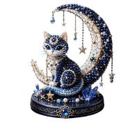Générique Kit perles DIY Moon Cat Moon | Kits broderie perle lune céleste | Kit art perles chat lunes faites main | Ensemble artisanat art fabrication bijoux animaux amusants pour adultes et enfant