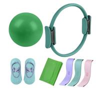 Générique Kit Pilates Essentials, Ensemble De Yoga 5 Pièces pour Femmes, Pilate Ring Yoga Ball Resistance Bands, Anneau Circulaire pour Jambes, Bras Et Cuisses (Vert)