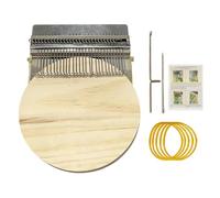 Générique Kit - Portable Mini Darning Loom | Round Wooden Disk Weaving Tool Accessories, Speedweve Style Beginner Mending Sewing Kit For Socks Fabric Cloth Scarf Sweater Garment Repair
