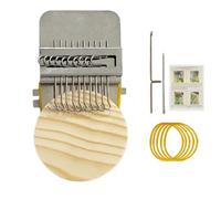 Générique Kit - Portable Mini Darning Loom | Round Wooden Disk Weaving Tool Accessories, Speedweve Style Beginner Mending Sewing Kit For Socks Fabric Cloth Scarf Sweater Garment Repair