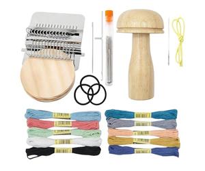 Générique Kit - Portable Weaving Tool Set, Mini Loom Repair System, Fabric Mending Craft Accessories Crochet Hook Collection | Diy Clothing Restoration Knitting Accessories for Socks Jeans Scarf