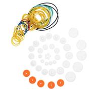 Générique Kit Poulies Plastique Courroies Caoutchouc Élastiques 82 Pièces, Système Transmission Stable pour Modélisme, Assemblage Projets Bricolage, Accessoires Science, Conduite Maquette