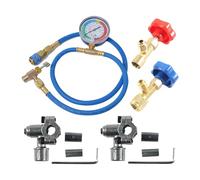 Générique Kit Recharge Climatisation Auto AC Manomètre Triple Échelle - Outil Détection Fuites R134A Réfrigérant Voiture Camion Réparation