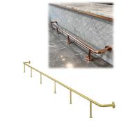 Générique Kit Repose-Pieds for Bar Commercial, Repose-Pieds en Acier Inoxydable brossé for Montage sous comptoir et pub à Domicile(Gold,6.6ft/200cm)