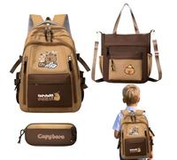 Générique Kit Sac À Dos Capybara - Set De Sac À Dos Scolaire Mignon Capybara Pour | Trousse Scolaire Fournitures Pour Bouteille D Eau Livres Étudiants Adolescents Transport Quotidien