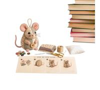Générique Kit Souris Création Artisanale Broderie Tissus Rembourrage Boutons Inclus Projet Textile DIY 15x10cm Loisir Créatif Débutants Activité Manuelle