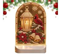 Générique Kit Veilleuse Peinture Au Strass Lampe De Nuit De Noël DIY | Ensemble d'Art en Strass et Perles Pour Débutants Confirmés Adolescents Adultes Artistes Passionnés Maison Appartement Oiseau