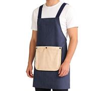 Générique Kitchen Apron - With Detachable Towel Cross Back Bib, No Tie Baking Apron, Heavy Duty Waterproof Canvas, Chef Butchers Cleaning, Men Women Gardening BBQ Grilling Painting Black Gray