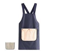 Générique Kitchen Apron with Removable Hand Wipe, 2 Pockets, Cross-Back Straps, Waterproof Oil-Resistant Apron for Women and Men (Blue)